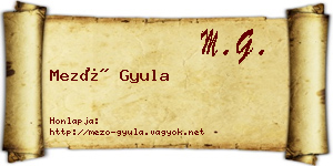 Mező Gyula névjegykártya